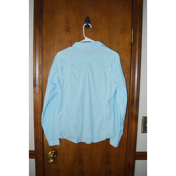 ORVIS Blue White Gingham Plaid Outdoor Performance Button Down Shirt M - Picture 6 of 6